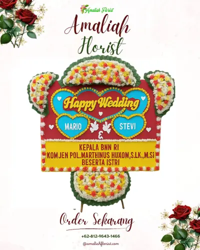 Karangan Papan Bunga Pernikahan di Citimbang